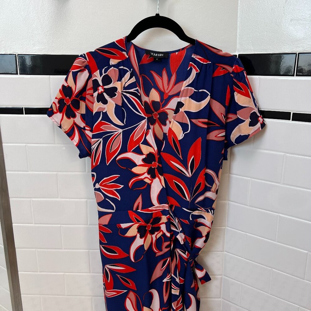 *EUC* Yumi Kim Silk Wrap Dress - Blue - Size Medium